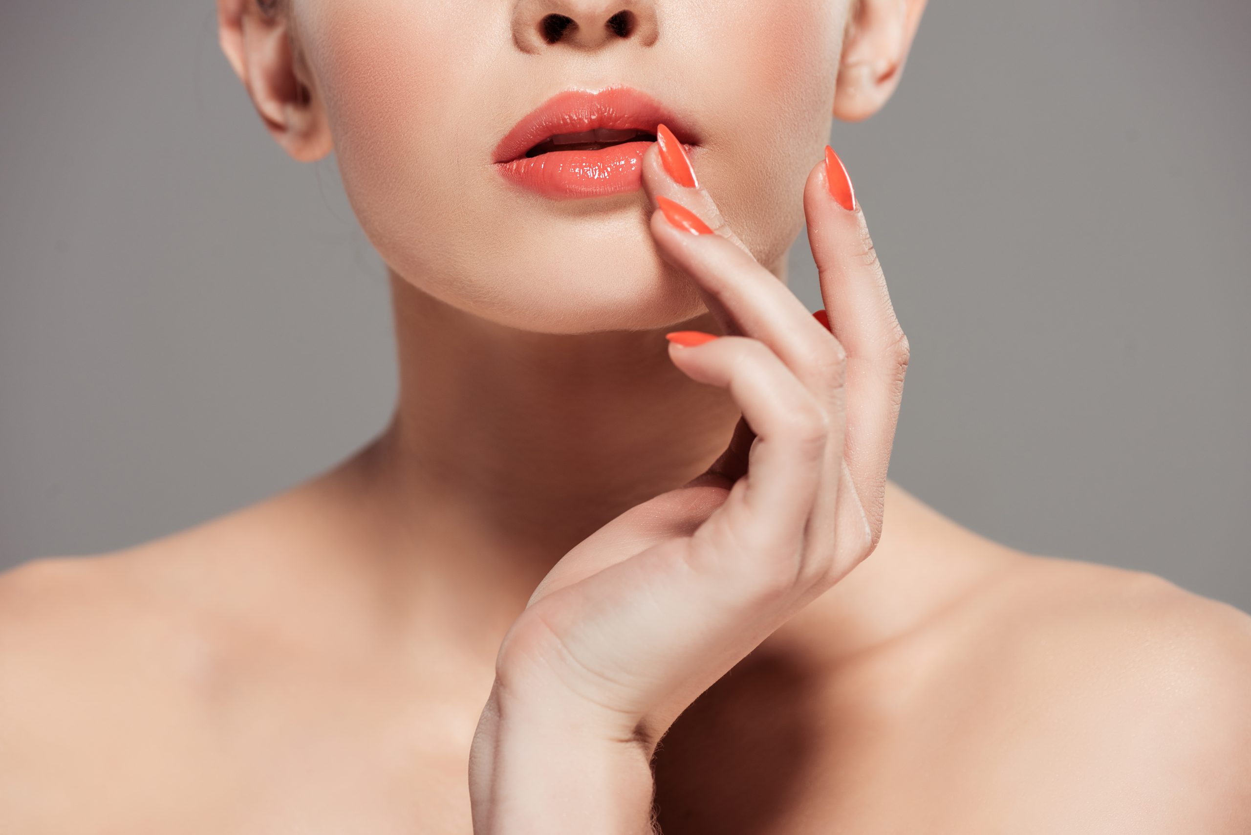 Detailaufnahme der Lippen nach dem Auflösen von Hyaluronsäure